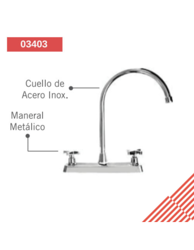 Meta title-Mezcladora de cocina cardia cuello alto cromada