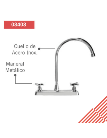 Meta title-Mezcladora de cocina cardia cuello alto cromada